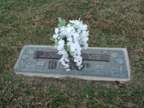 Grave of Worley Sam and Estelle "Jackie" Wright Bishop. Photographed by the author 17 November 2014.
